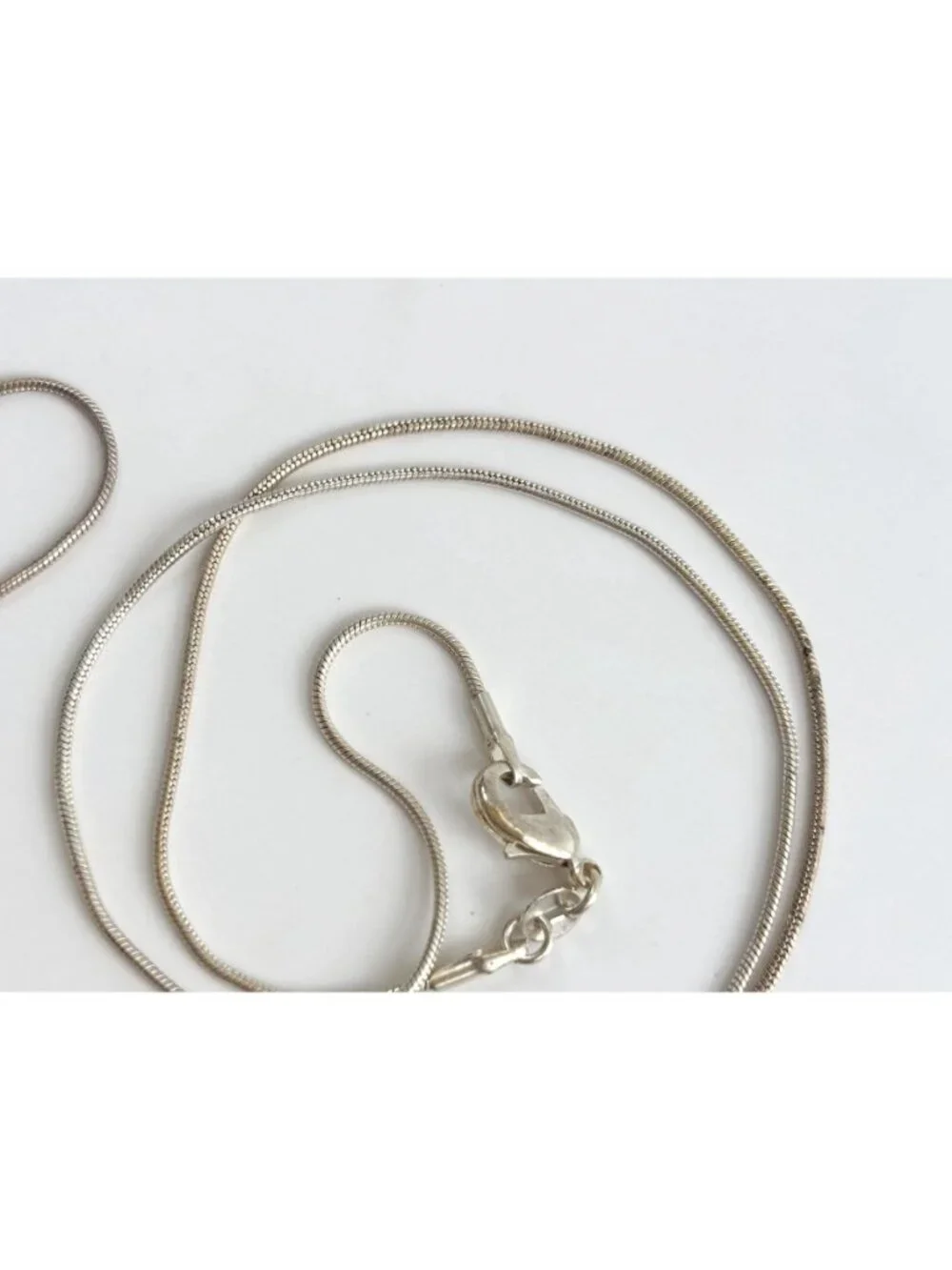 Snake Chain Sterling Silver 925 Minimalist Classic Vintage Necklace - 23
